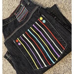 VTG Y2K PJ Mark Jeans Mens 40 Blue Baggy Wide Leg Grunge Skater Striped
